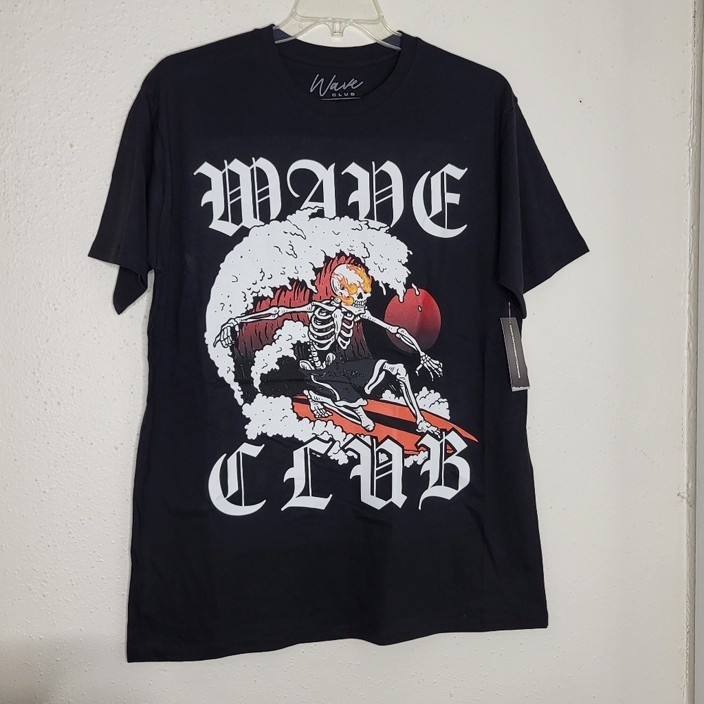 Wave Club Skeleton Graphic Tee Sz XL